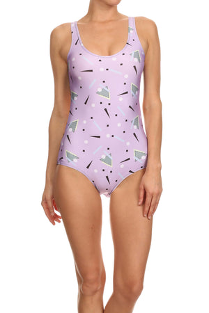 90's One-Piece Swim - Lavender - POPRAGEOUS
 - 1