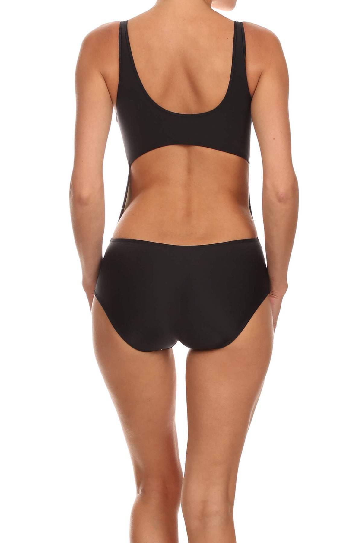 Black Grid One-Piece Swim - POPRAGEOUS
 - 3
