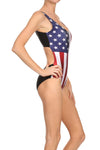 USA One-Piece Swim Vertical Stripes - POPRAGEOUS
 - 4