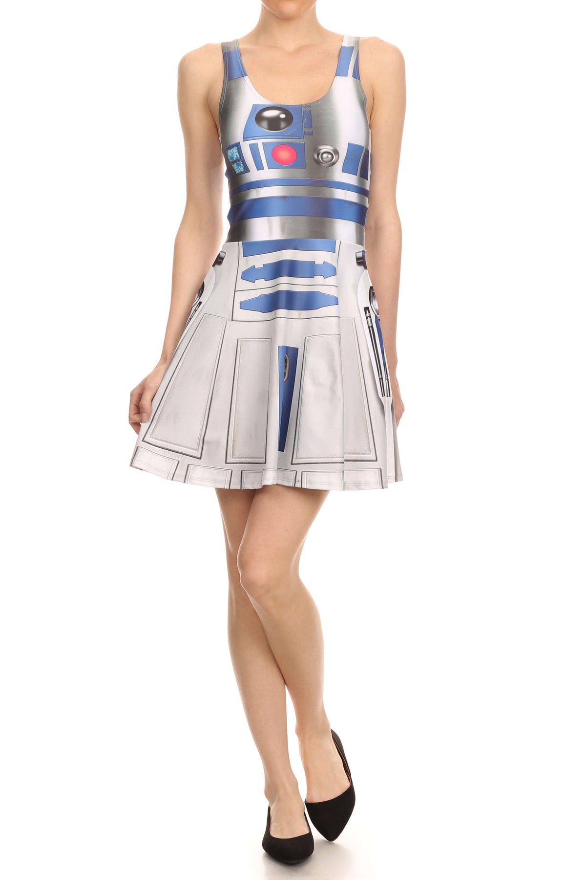 Blue Robot Skater Dress - POPRAGEOUS
 - 4