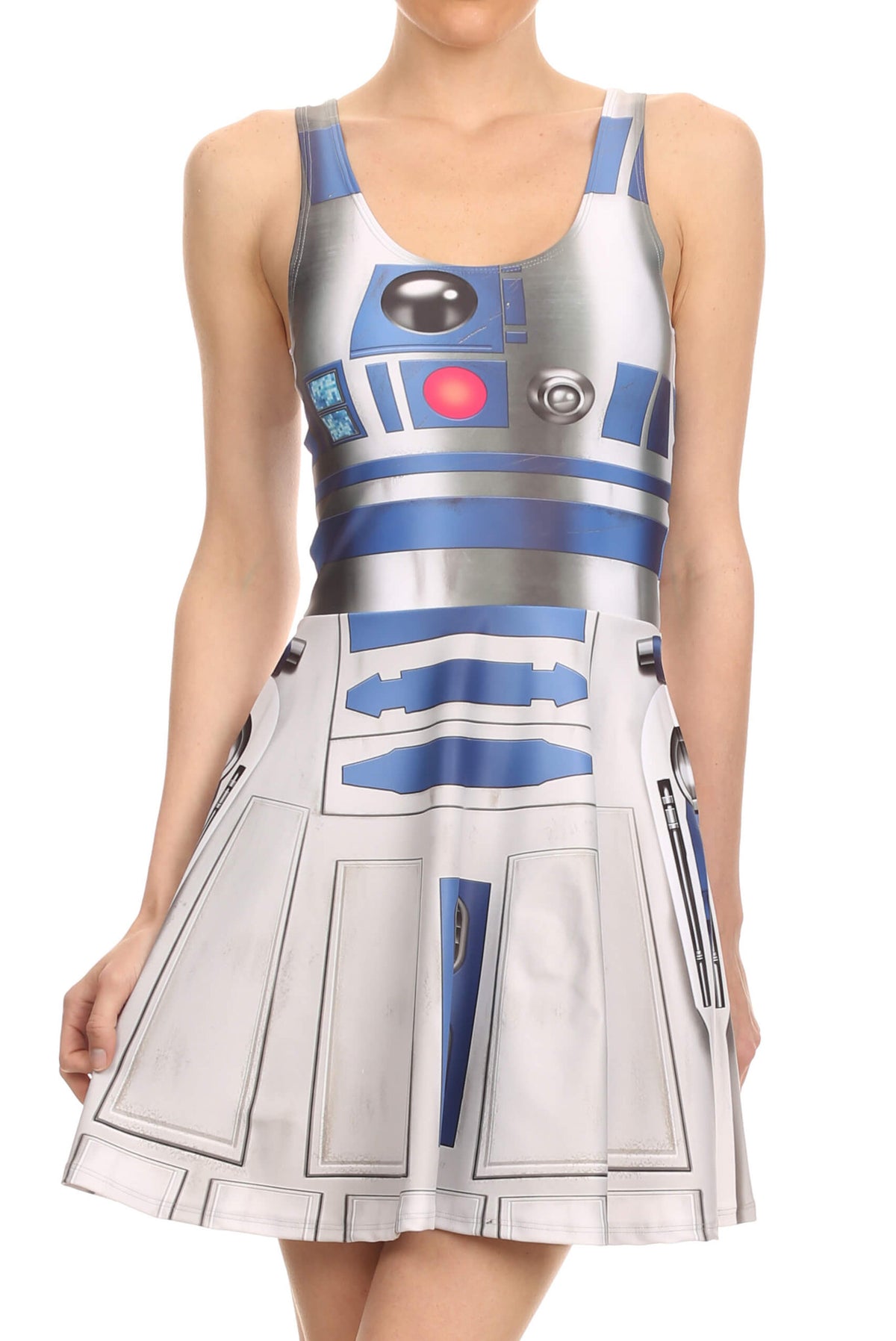 Blue Robot Skater Dress - POPRAGEOUS
 - 1