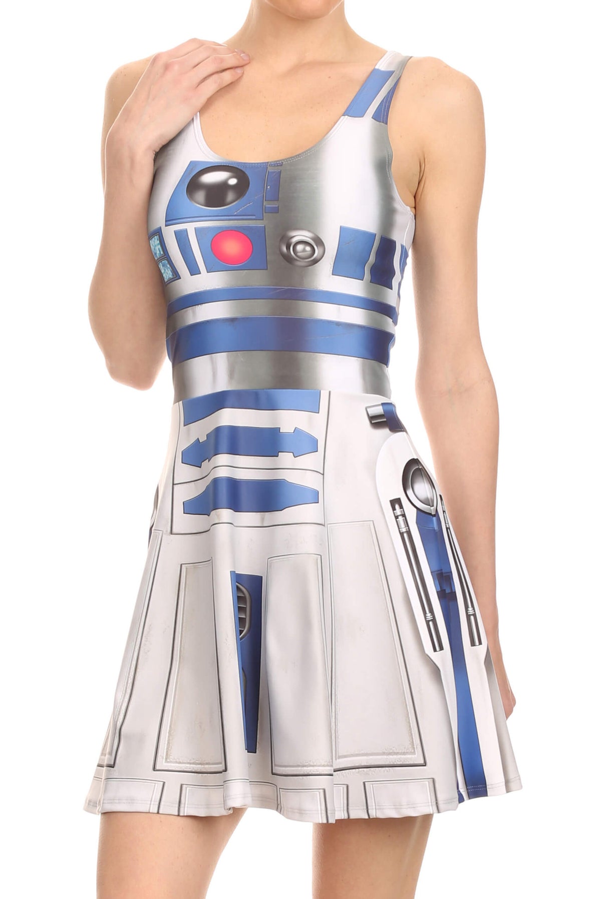 Blue Robot Skater Dress - POPRAGEOUS
 - 2