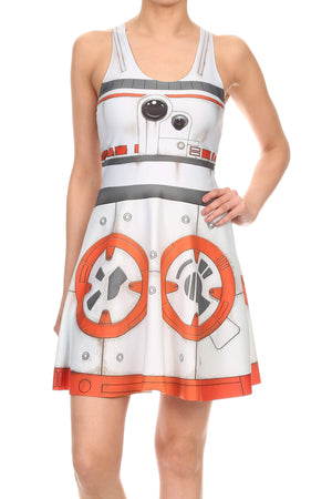 Orange Robot Skater Dress - POPRAGEOUS
 - 1