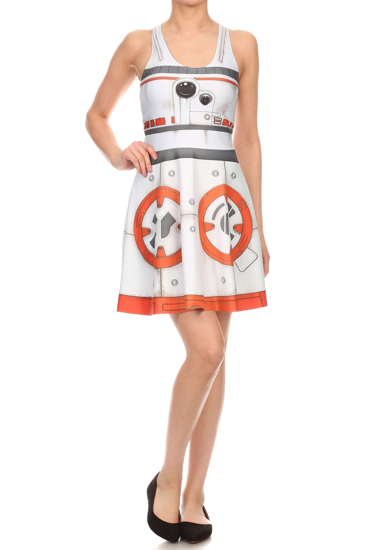 Orange Robot Skater Dress - POPRAGEOUS
 - 4