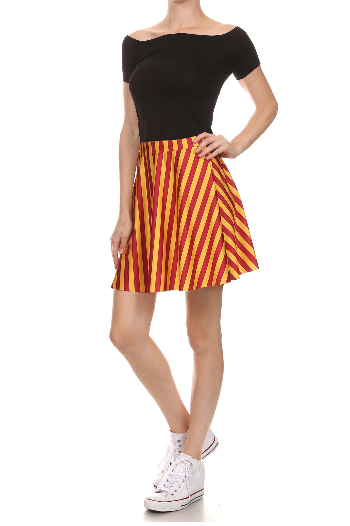 Game Day Classic Skater Skirt - Red & Gold - POPRAGEOUS
 - 2