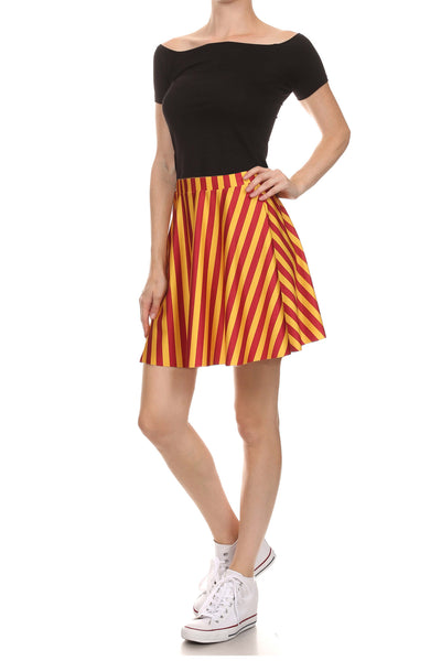 Game Day Classic Skater Skirt - Red & Gold