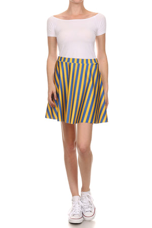 Game Day Classic Skater Skirt - Blue & Yellow - POPRAGEOUS
 - 1