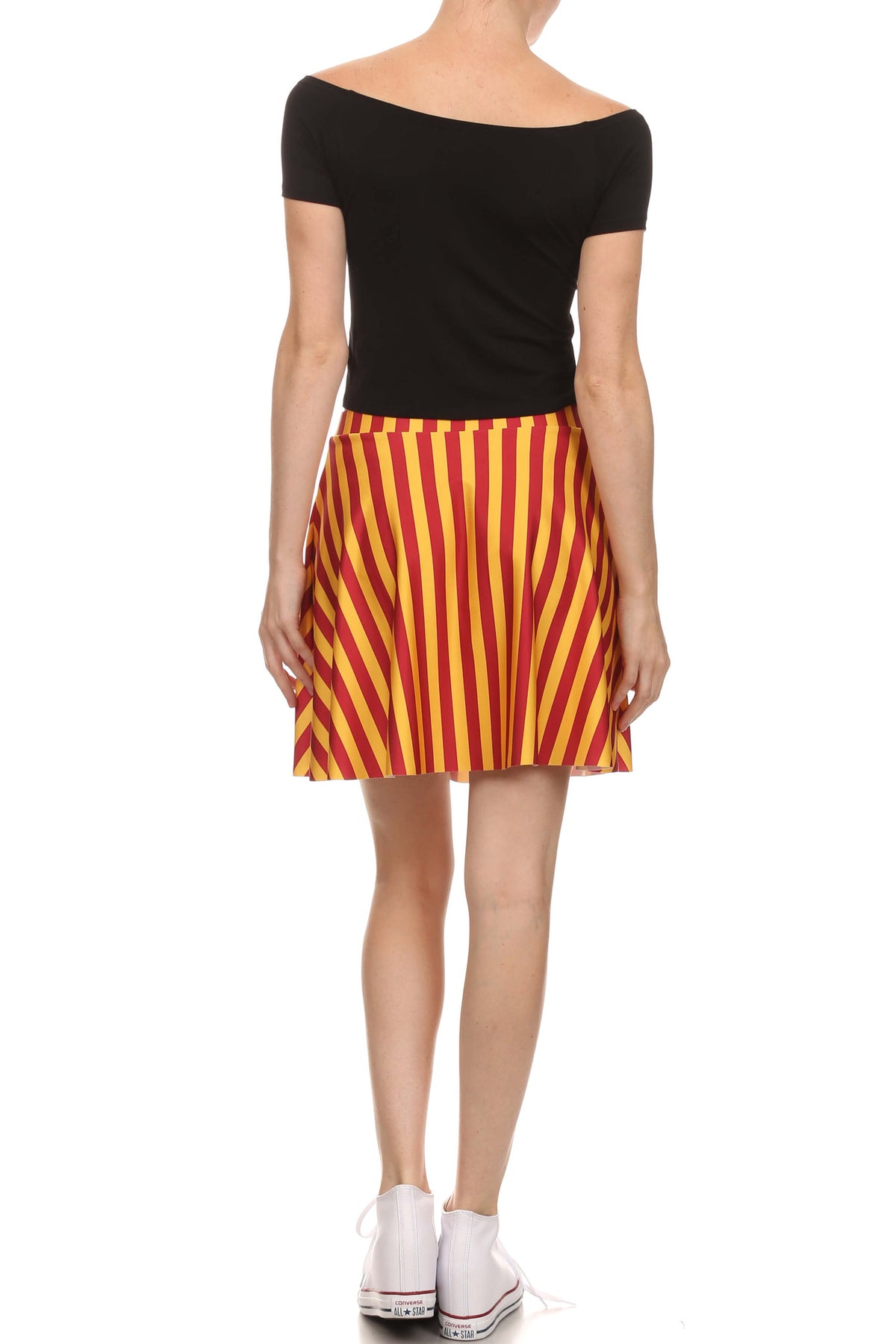 Game Day Classic Skater Skirt - Red & Gold - POPRAGEOUS
 - 4