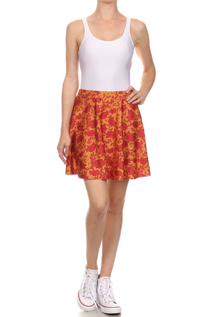 Spring Formal Skater Skirt - Red & Gold - POPRAGEOUS
 - 1