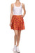 Fall Floral Skater Skirt - Red & Gold