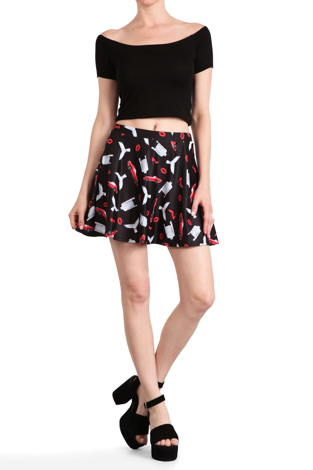 Little Red Corvette Skater Skirt - POPRAGEOUS
 - 3