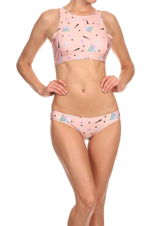 90's Sporty Crop Top - Peach - POPRAGEOUS
 - 1