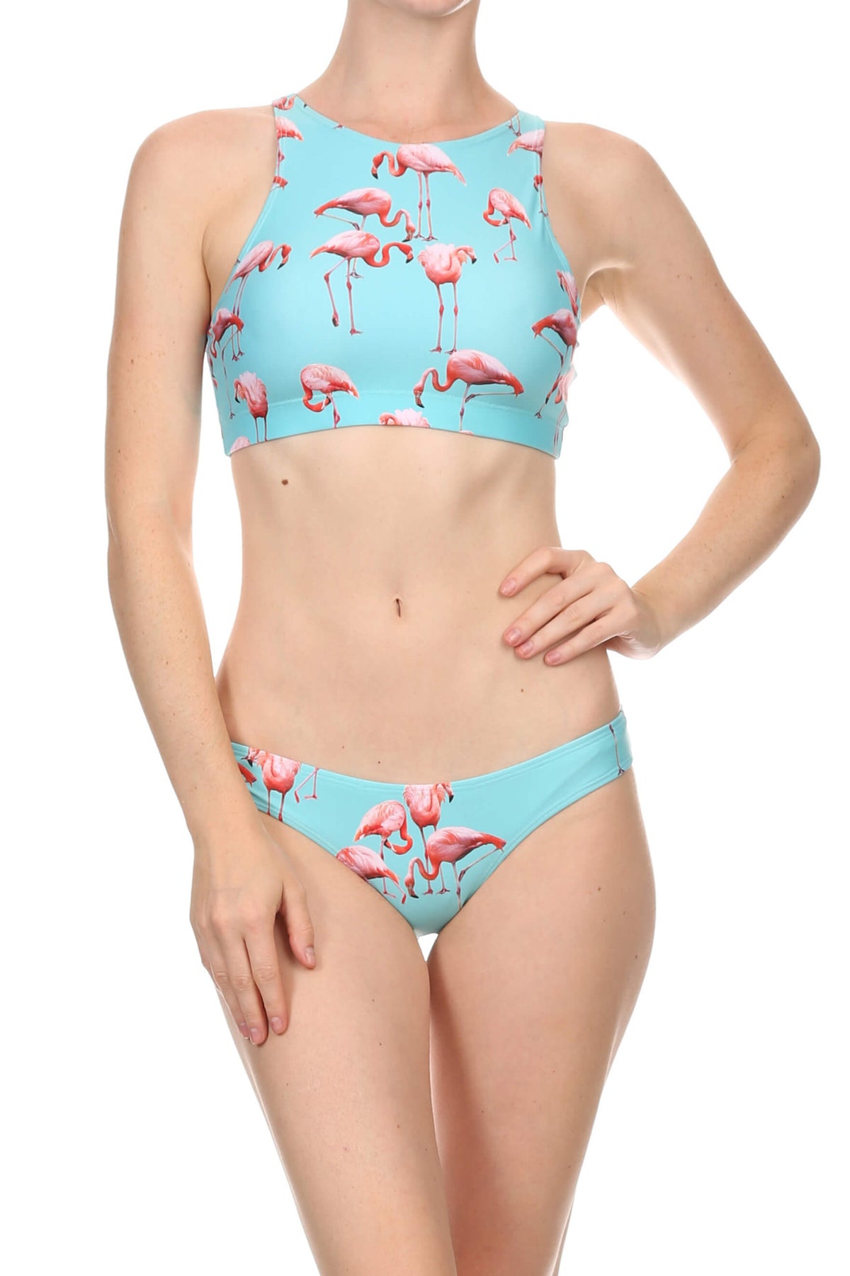 Flamingo Sporty Crop Top - POPRAGEOUS
 - 1
