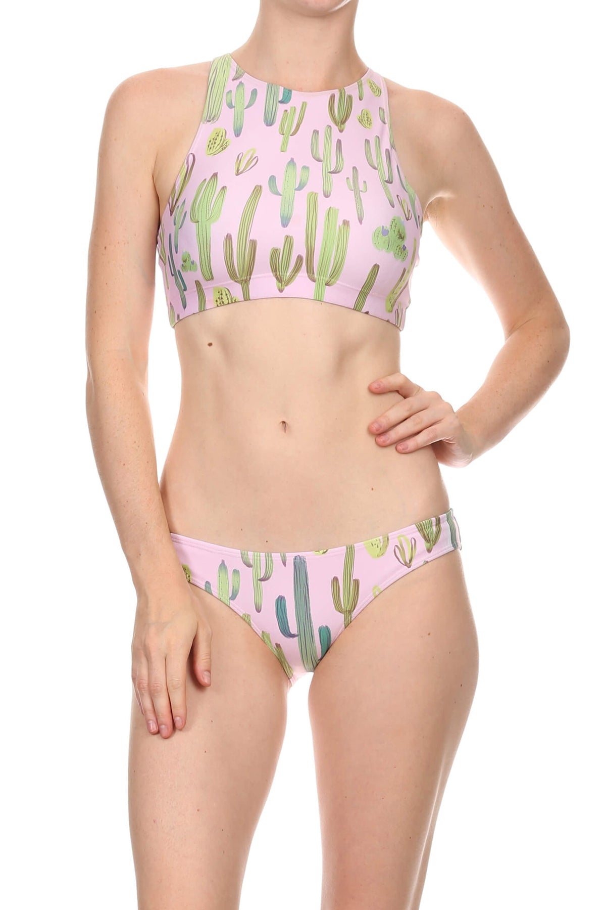 Pink Cactus Sporty Crop Top - POPRAGEOUS
 - 1