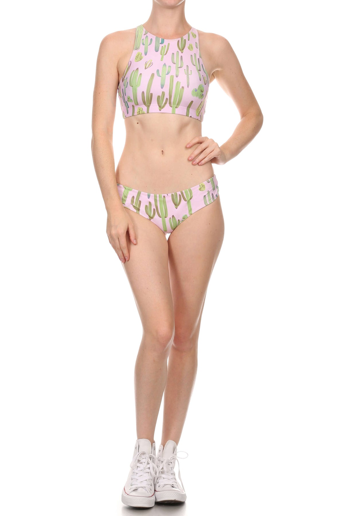 Pink Cactus Sporty Crop Top - POPRAGEOUS
 - 3