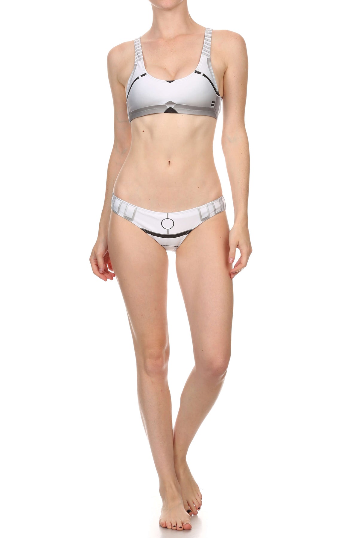 White Robotic Swim Top - LIMITED - POPRAGEOUS
 - 3