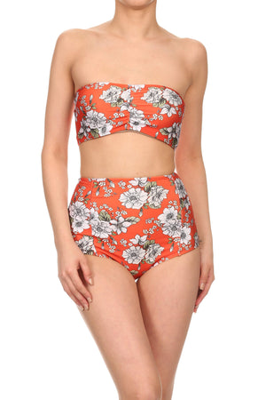 Orange Wallflower Two-Piece Swim - POPRAGEOUS
 - 1