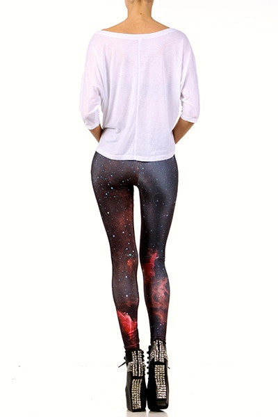 Red Galaxy Leggings - POPRAGEOUS
 - 4