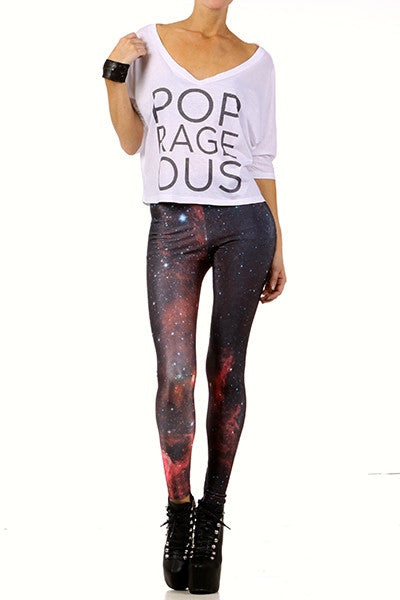 Red Galaxy Leggings - POPRAGEOUS
 - 1