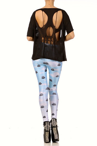 Fedora & Mustache Cloud Leggings - POPRAGEOUS
 - 4