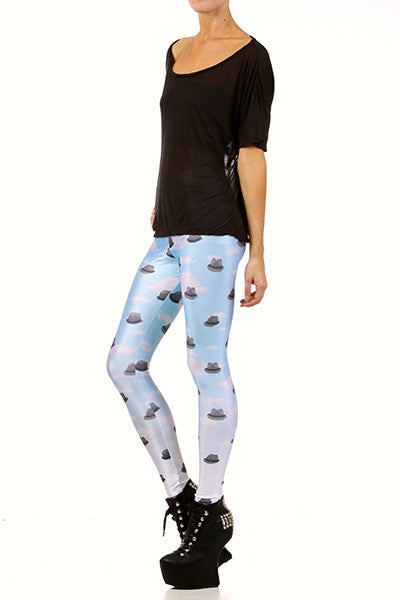 Fedora & Mustache Cloud Leggings - POPRAGEOUS
 - 2