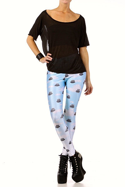 Fedora & Mustache Cloud Leggings - POPRAGEOUS
 - 1