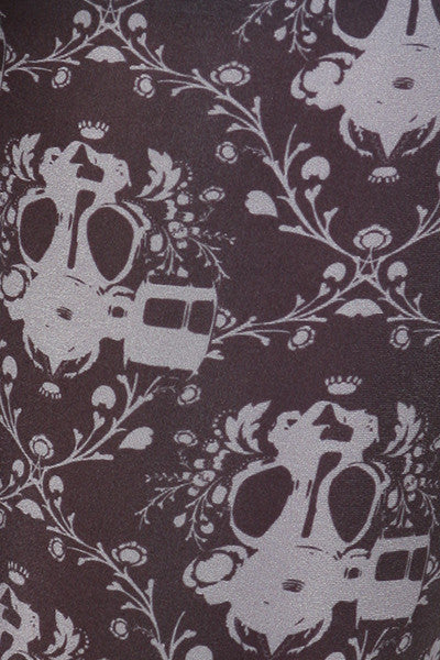 Gasmask Damask Leggings - Black - POPRAGEOUS
 - 5