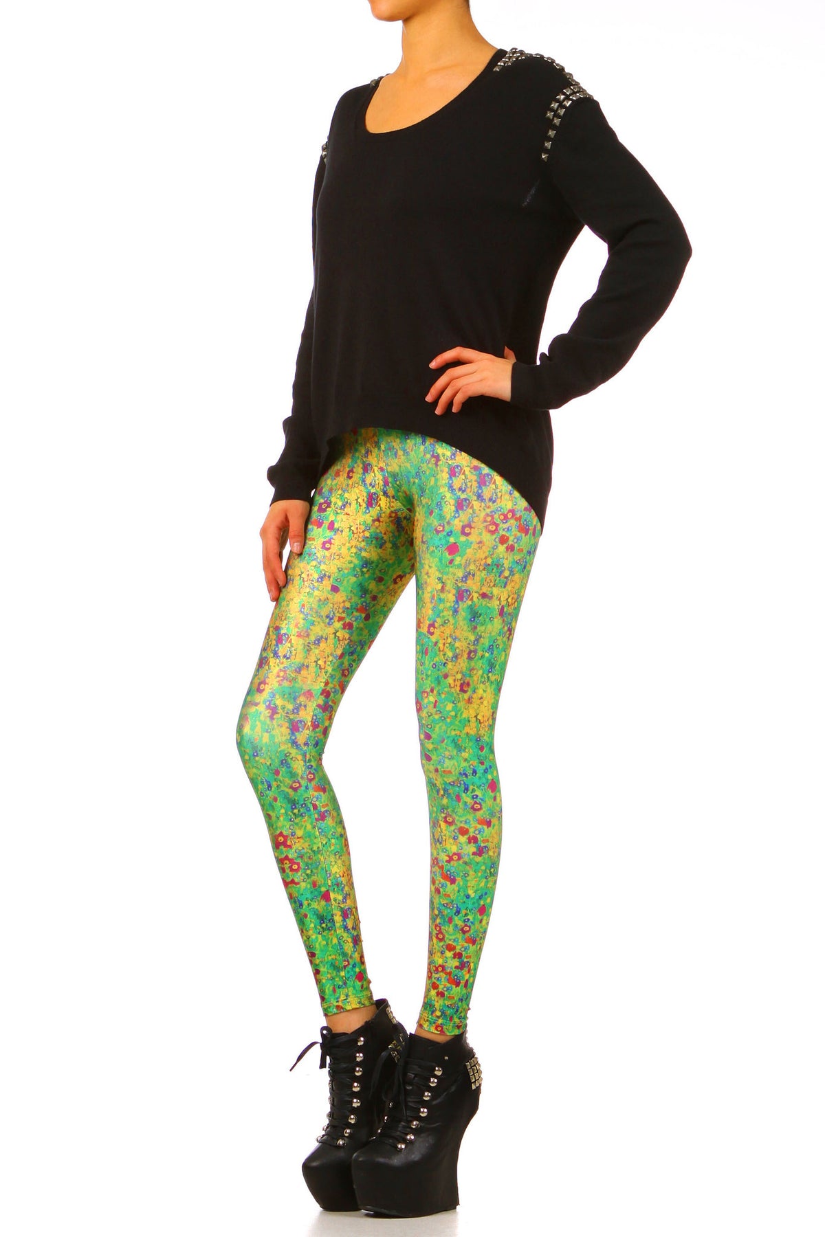 Klimt Flower Leggings - XXS - POPRAGEOUS
 - 2