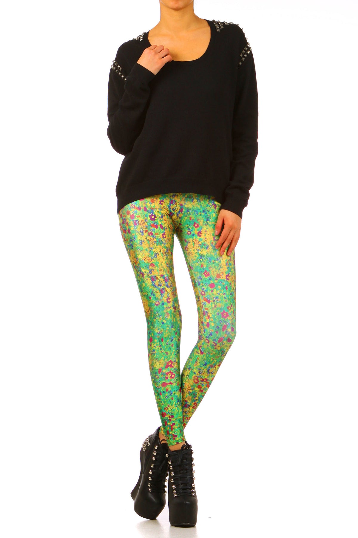 Klimt Flower Leggings - POPRAGEOUS
 - 1