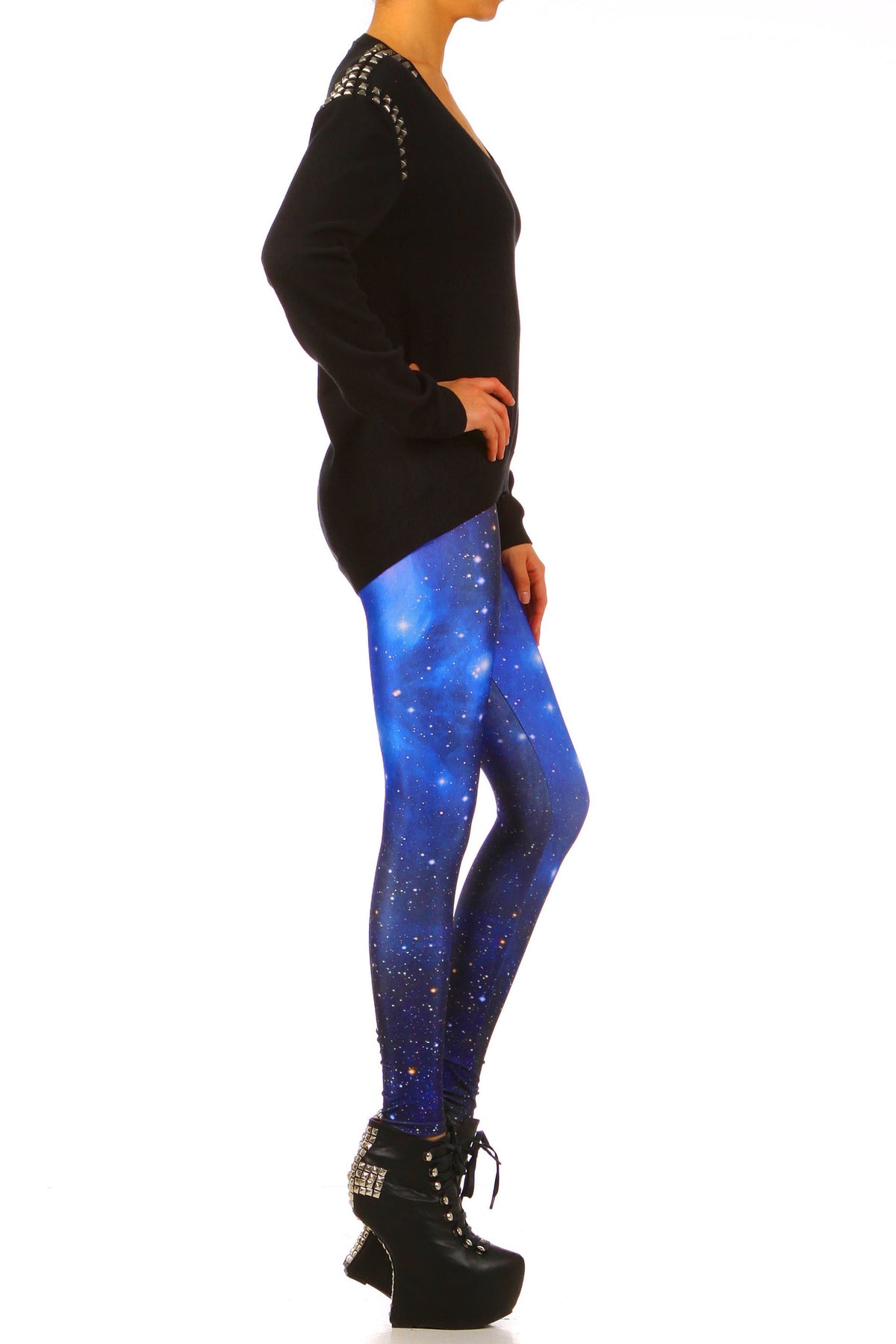 Blue Galaxy Leggings - POPRAGEOUS
 - 3