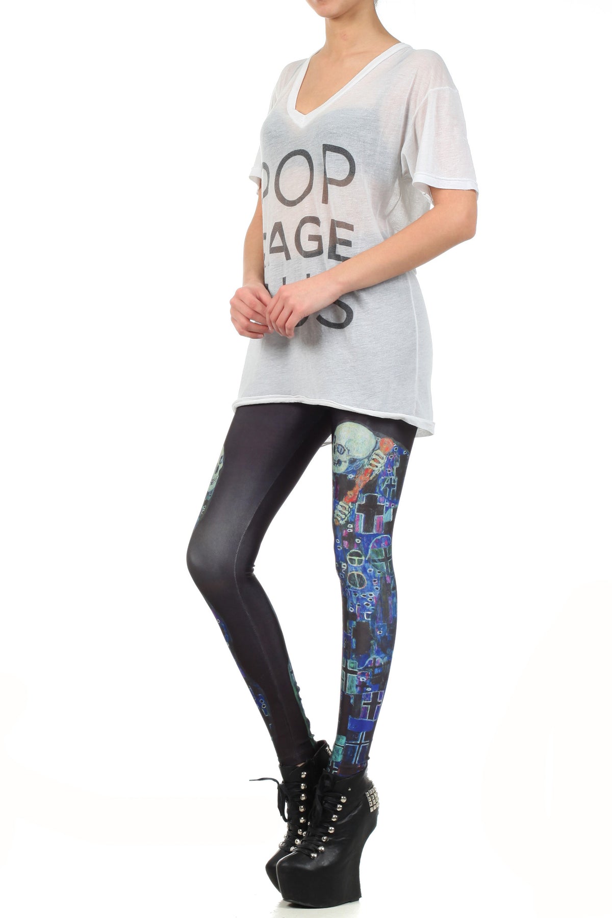Klimt Grim Reaper Leggings - POPRAGEOUS
 - 2