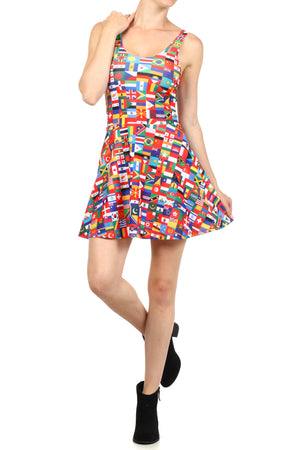 All The Flags Skater Dress - POPRAGEOUS
 - 1