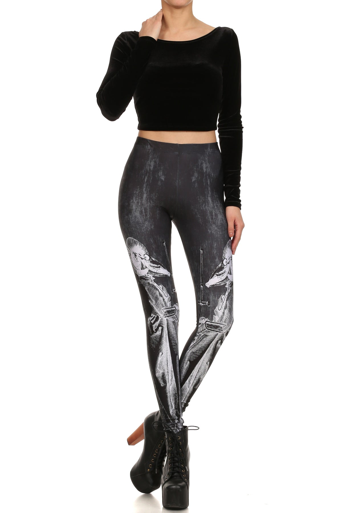 Black Craft Cult Ram Priest Leggings POPRAGEOUS