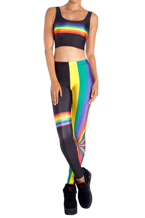 Retro Rainbow Leggings - POPRAGEOUS
 - 1