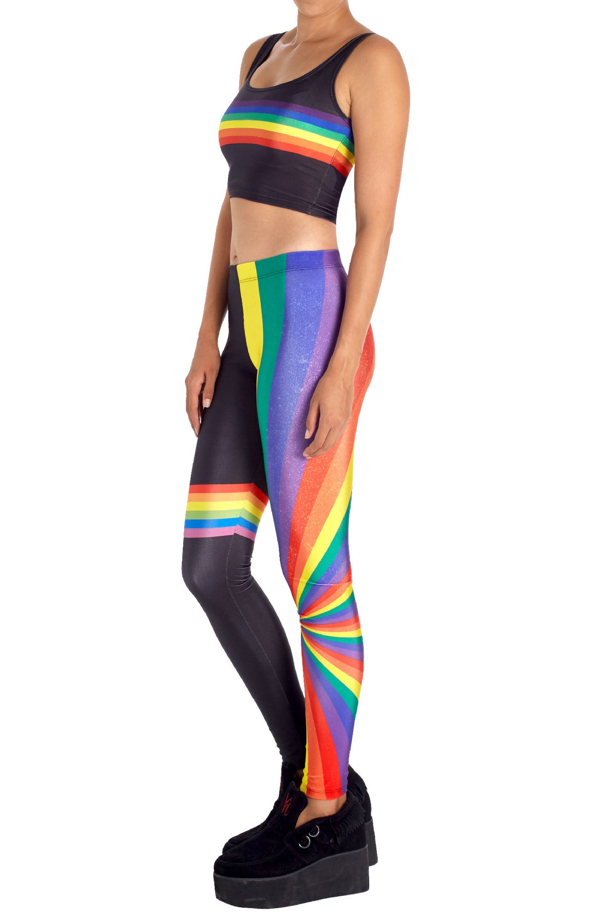 Retro Rainbow Leggings - POPRAGEOUS
 - 2