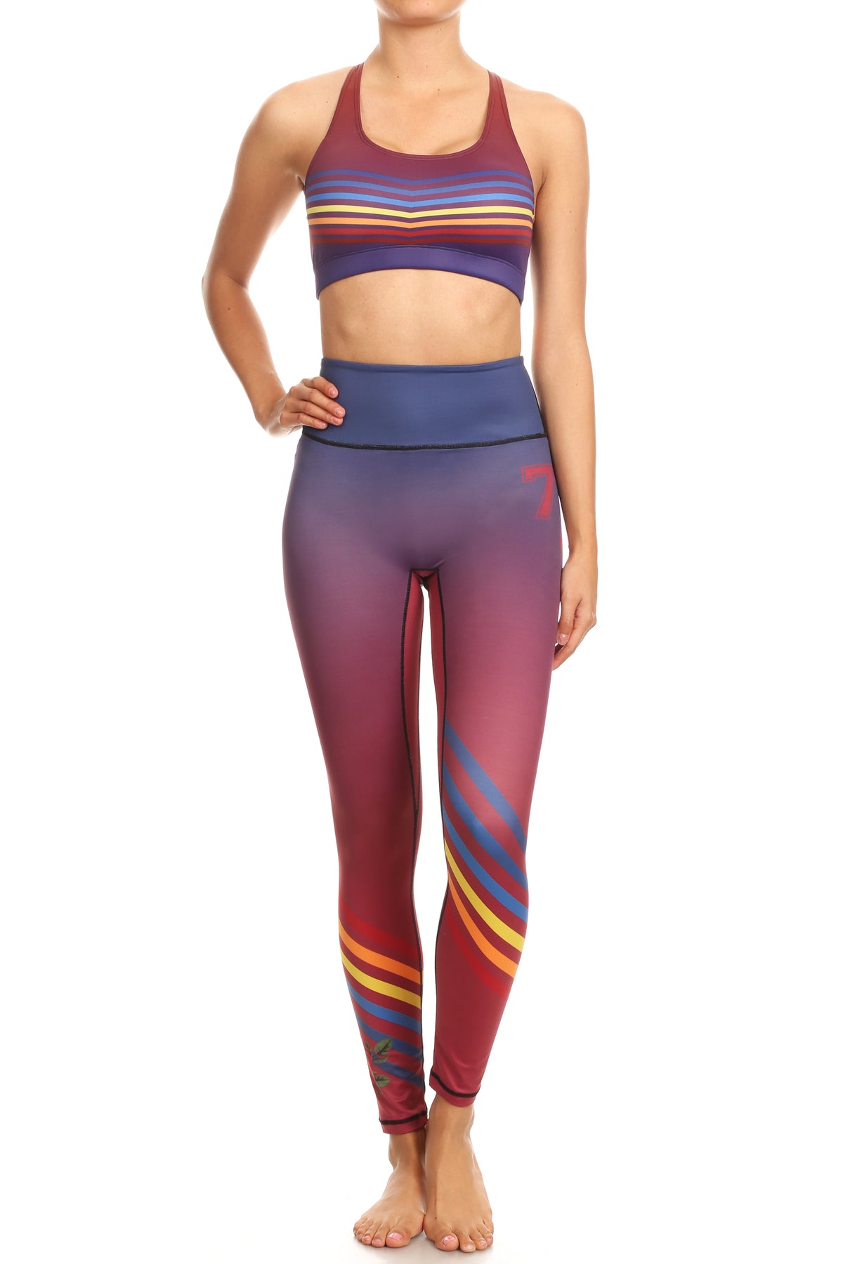 Varsity Rainbow Red Aurora Bra