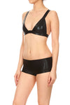 Black Wet Harness Bikini Top