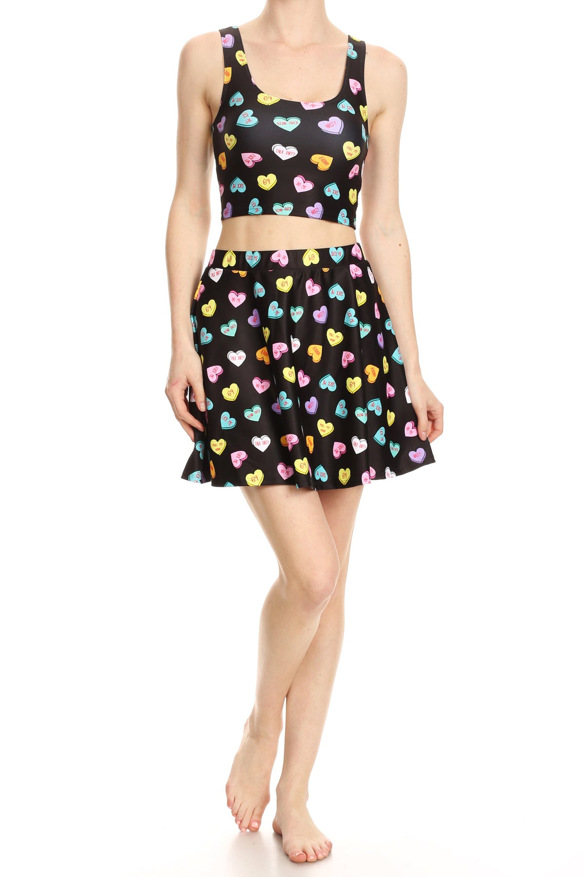 Candy Hearts Crop Top - POPRAGEOUS
 - 5