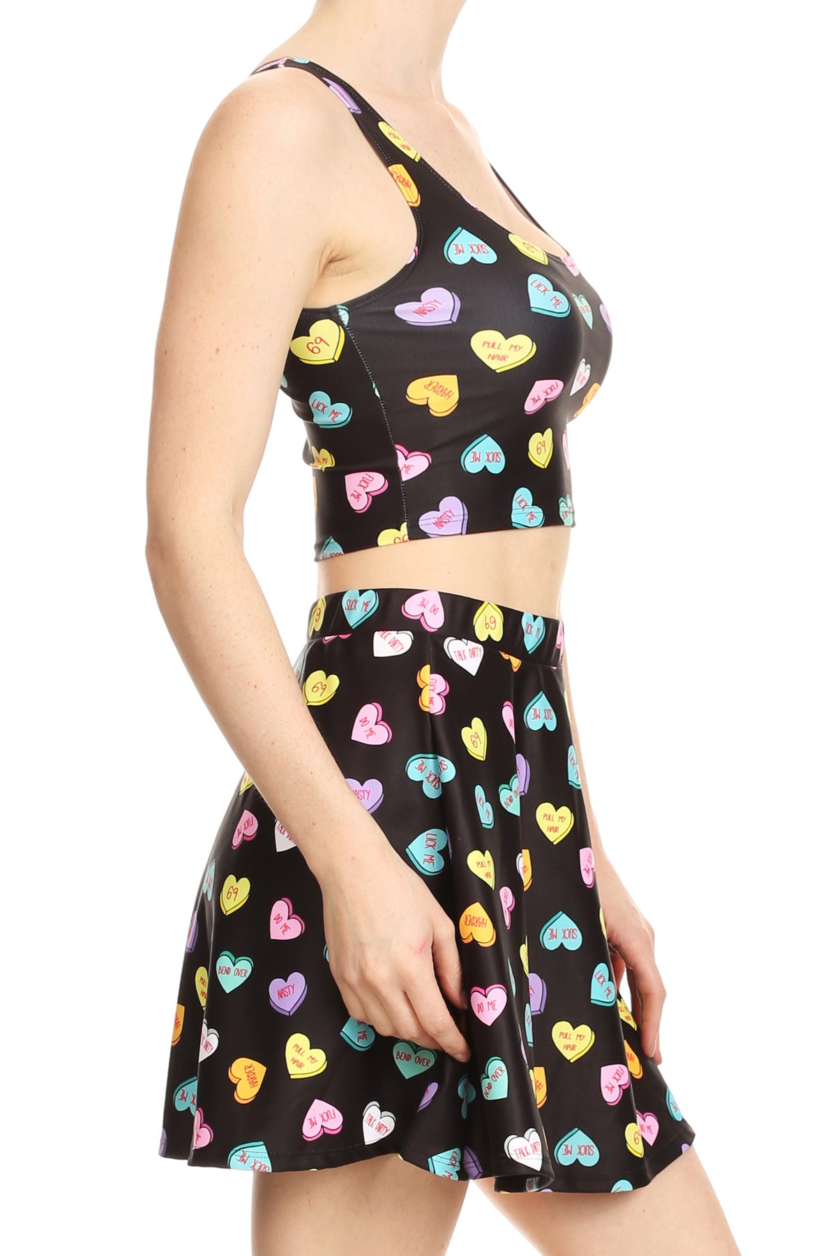 Candy Hearts Crop Top - POPRAGEOUS
 - 3