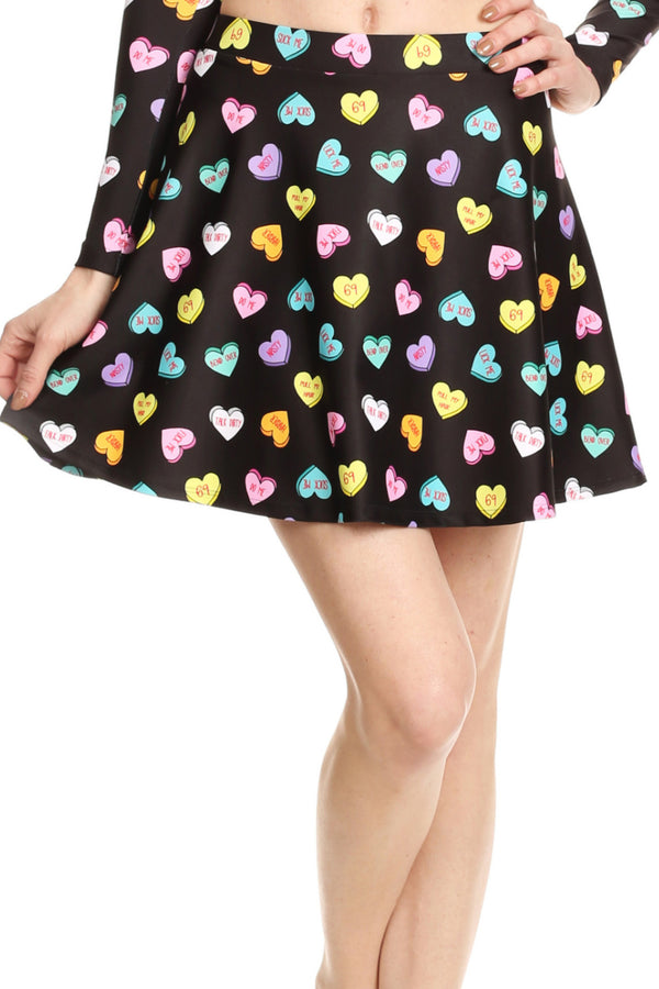 Candy Hearts Skater Skirt - POPRAGEOUS
 - 4