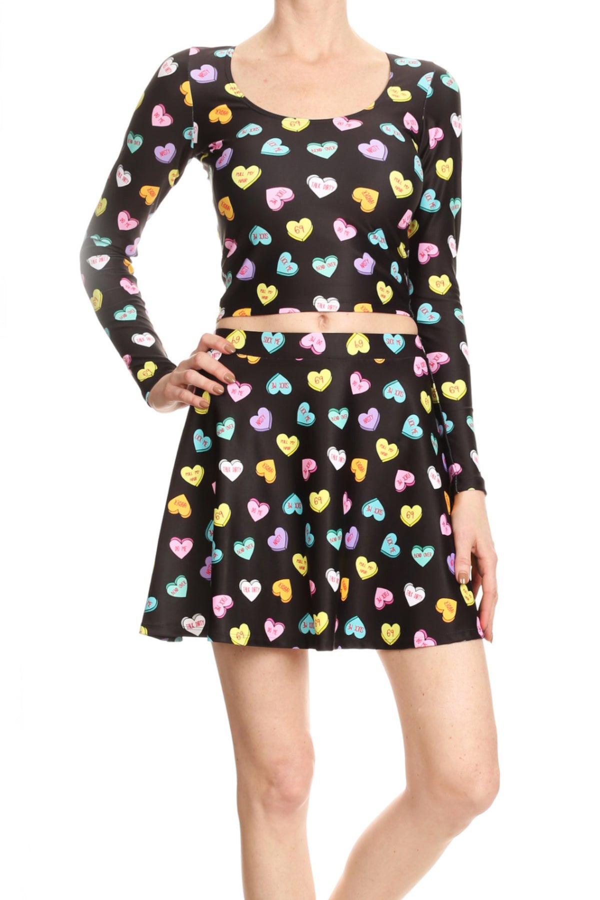 Candy Hearts Skater Skirt - POPRAGEOUS
 - 3