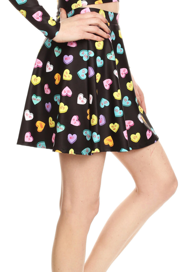 Candy Hearts Skater Skirt - POPRAGEOUS
 - 2