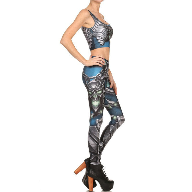 Comic Armor Leggings -Blue - POPRAGEOUS
 - 2
