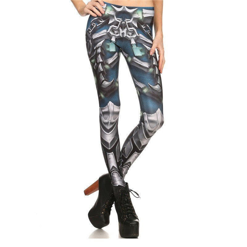 Comic Armor Leggings -Blue - POPRAGEOUS
 - 1