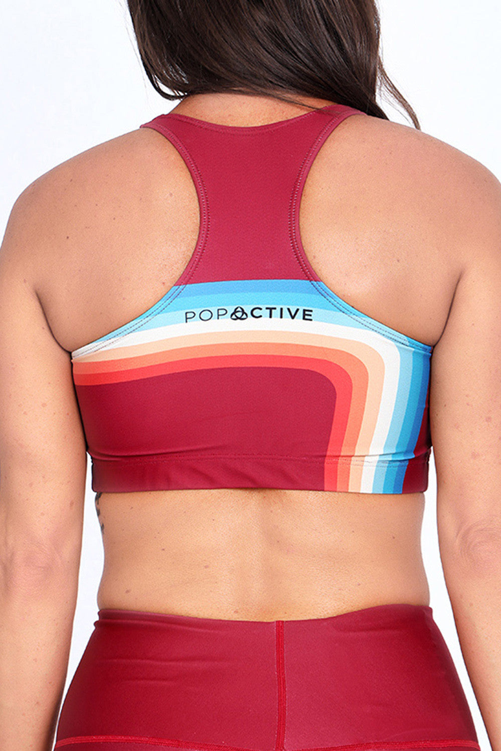 Muted Rainbow Maroon Aurora Bra