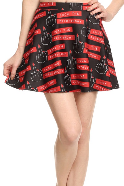 Fuck the Patriarchy Skater Skirt POPRAGEOUS