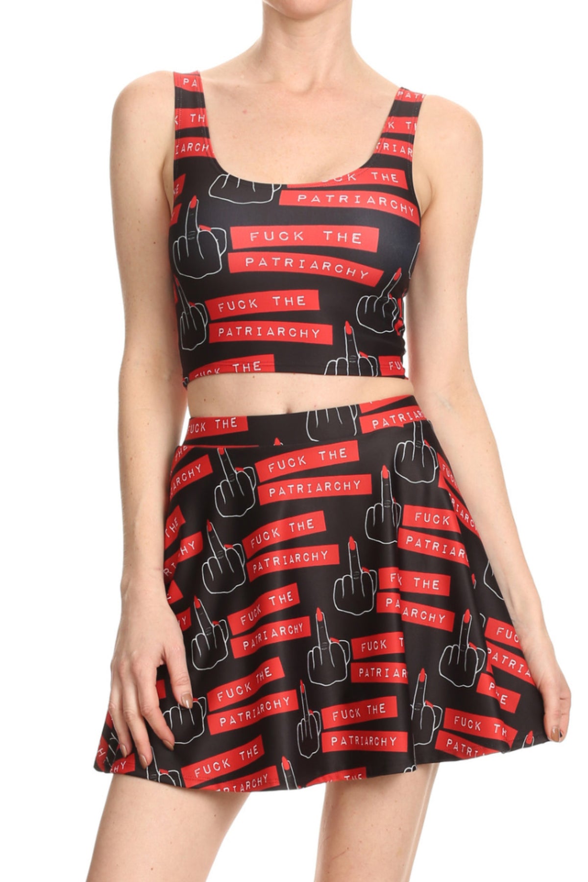 Fuck the Patriarchy Skater Skirt - POPRAGEOUS
 - 5