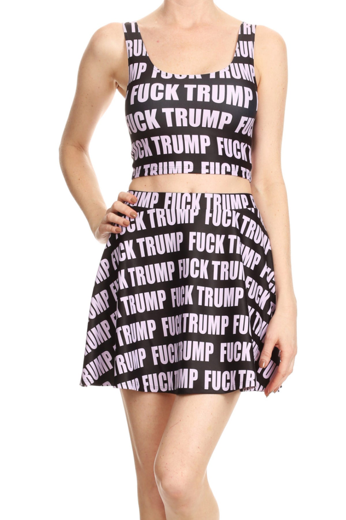 Fuck Trump Skater Skirt - POPRAGEOUS
 - 5