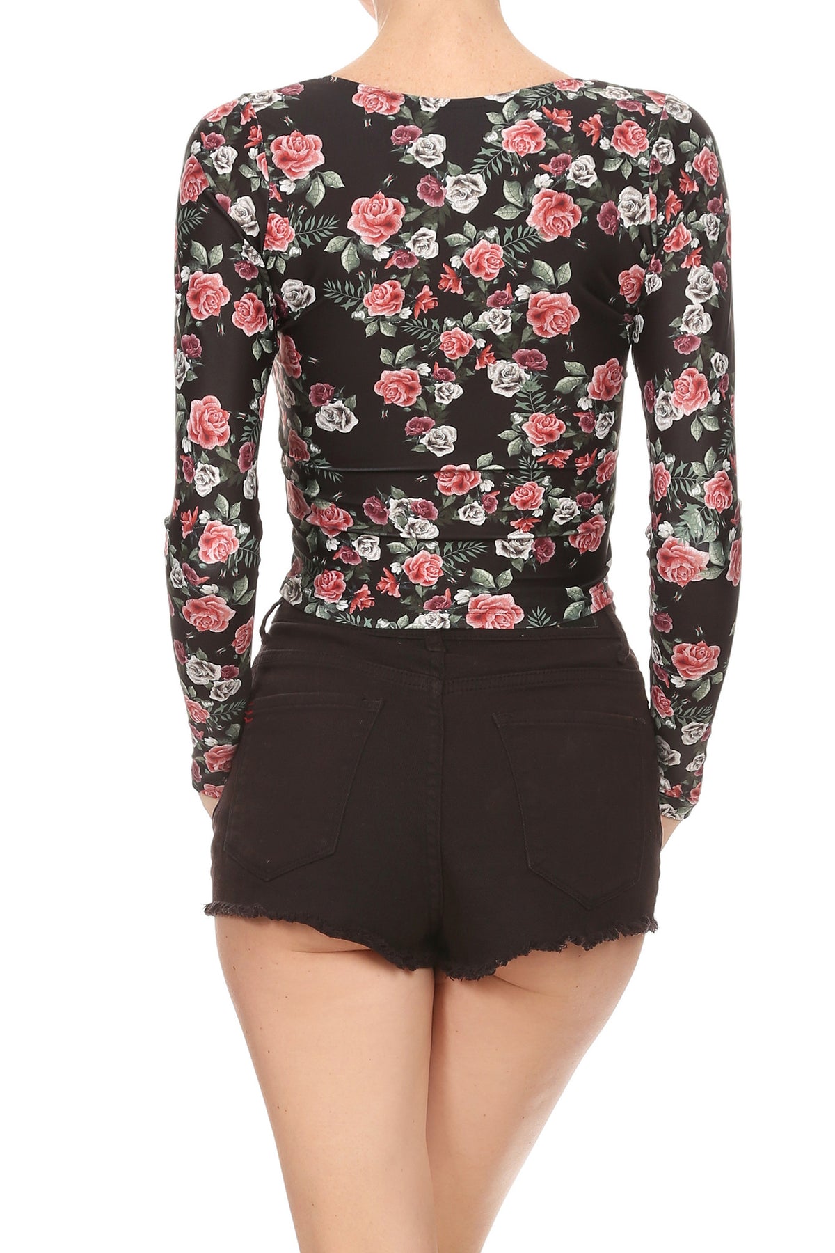 MW x POP Petals Long Sleeve Crop Top