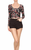 MW x POP Petals Long Sleeve Crop Top